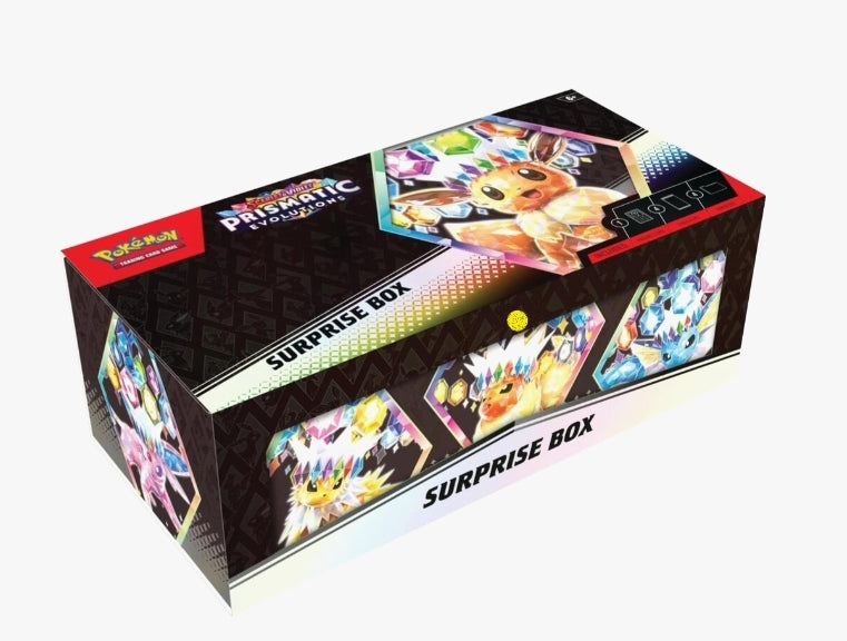 New Prismatic Evolution Surprise Box Pokemon, exclusive collectible cards in vibrant colors, latest edition