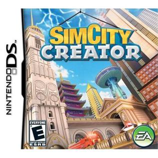 Sim City Creator DS game cartridge, strategy city-building for Nintendo DS, colorful cover art