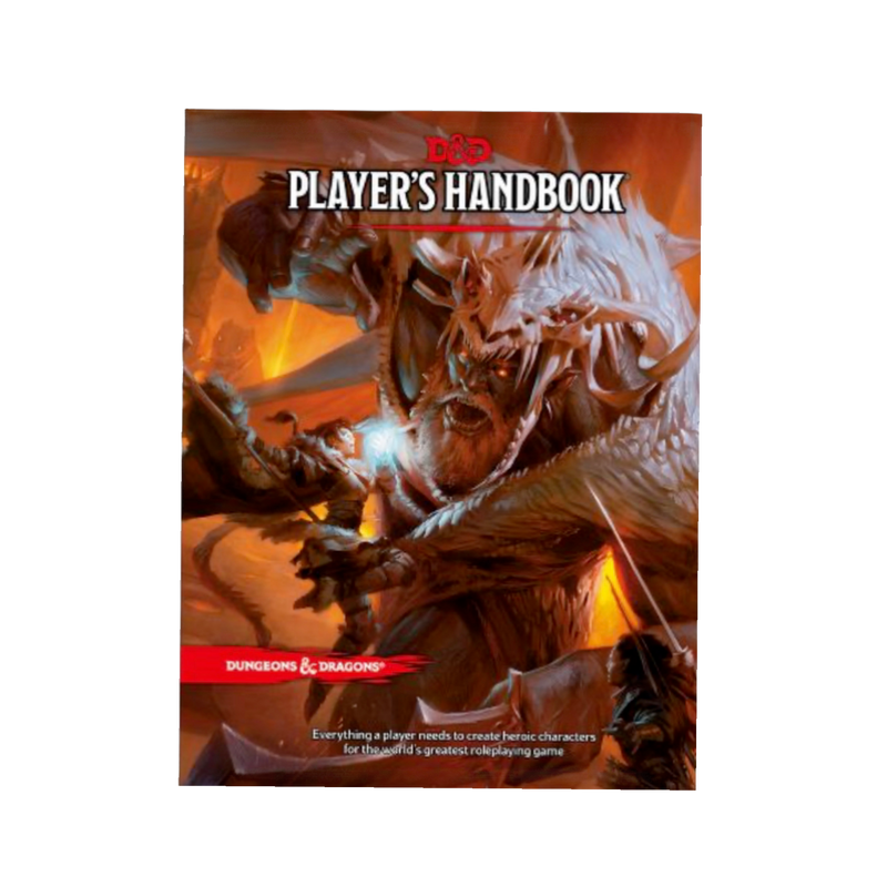 D&D Player's Handbook 5th Edition hardcover with detailed fantasy artwork, essential guide for RPG gamers