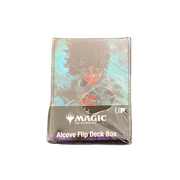 Black Official Alcove Flip 100 Card Deck Box, Leatherette Material, Secure Magnetic Closure for Card Gamers