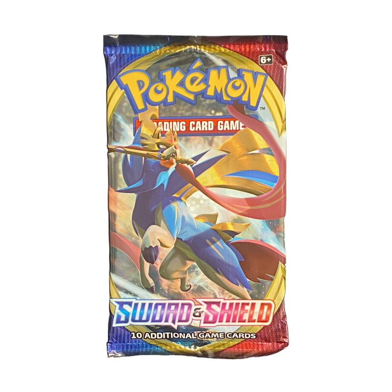New Sword & Shield Booster Pack featuring rare holographic cards, sealed collector's item