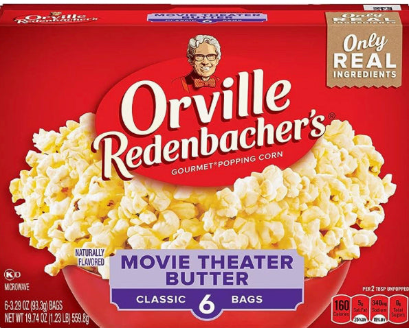 Butter-flavored Popcorn Single Pack, microwaveable, 100g, perfect for movie nights, easy snack option