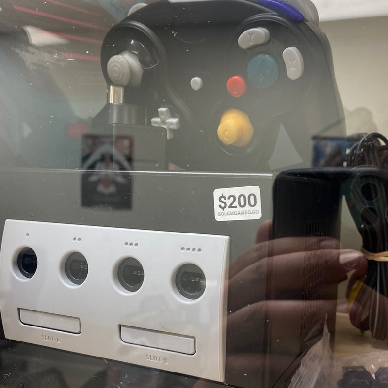 Black Gamecube Console and Controller Bundle with 2 controllers, retro gaming system for collectors
