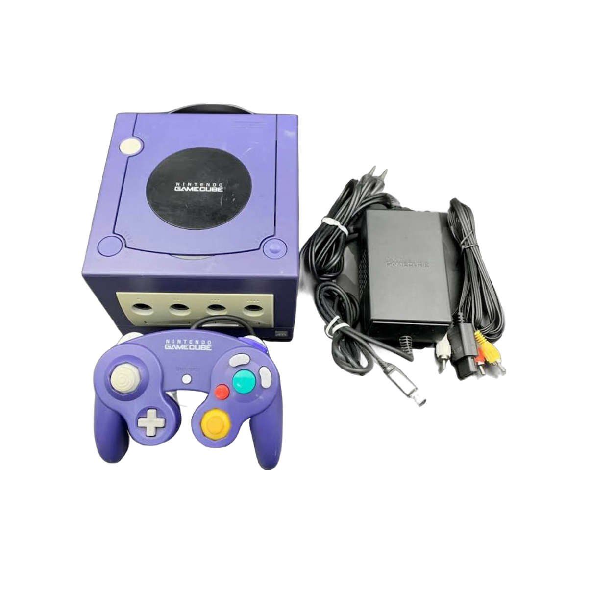 Black Gamecube Console and Controller Bundle with 2 controllers, vintage gaming system for collectors