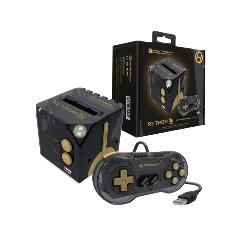 Buy now: Retron Square Gameboy Advance Emulator Console in sleek black, portable gaming device for classic games