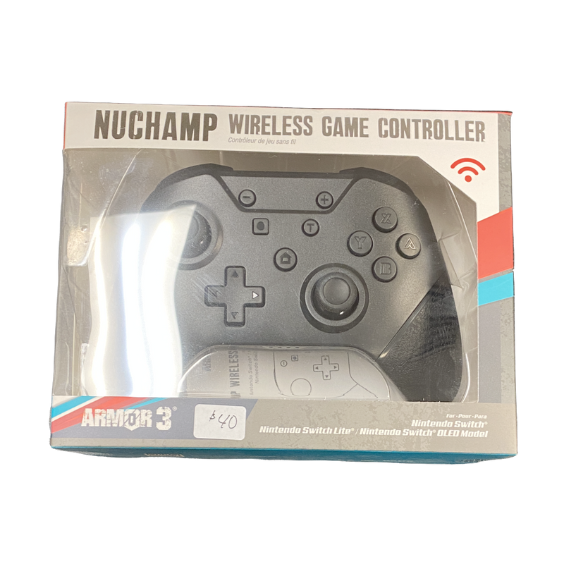 Buy Nuchamp Wireless Switch Controller New, ergonomic design in sleek black, compatible with Nintendo Switch