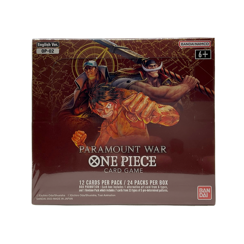 New One Piece Paramount War Booster Box, collectible card game, sealed pack, anime-themed