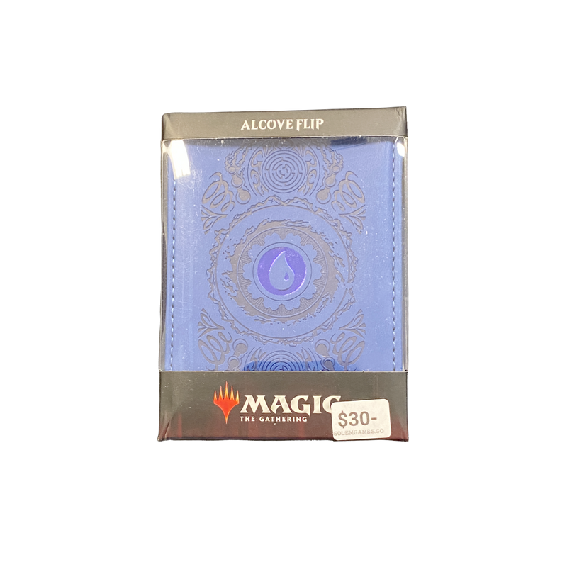 Black Official Alcove Flip 100 Card Deck Box in leatherette for Magic the Gathering players, secure magnetic closure