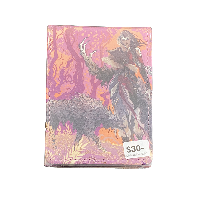 Black Official Alcove Flip 100 Card Deck Box, Leatherette Material, Secure Magnetic Closure for TCG Players