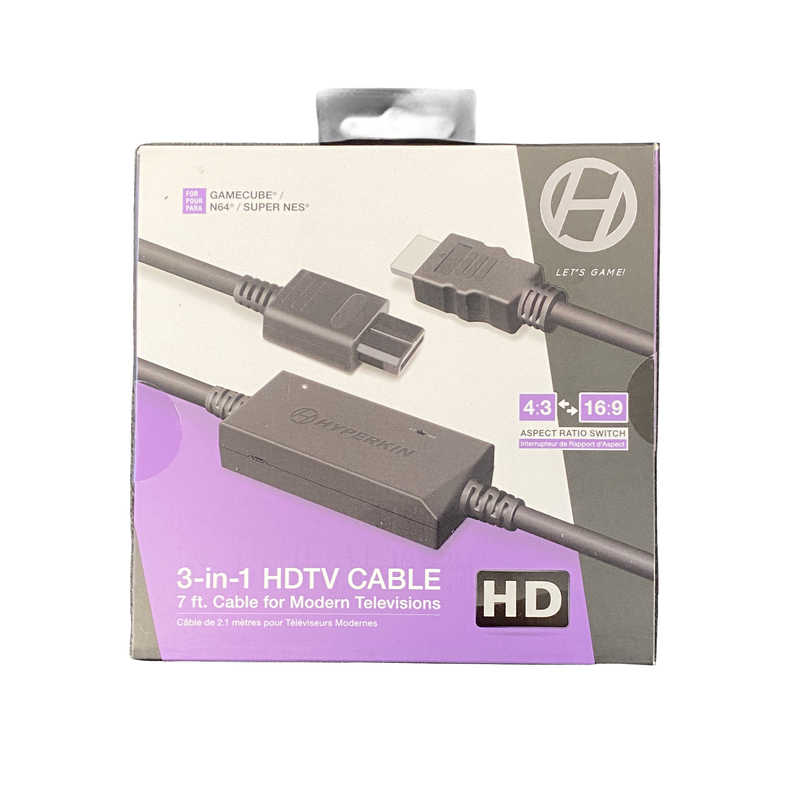 Buy now HDMI Adapter Cable for SNES/N64/Gamecube, new, high-quality, plug-and-play, black, enhances gaming experience