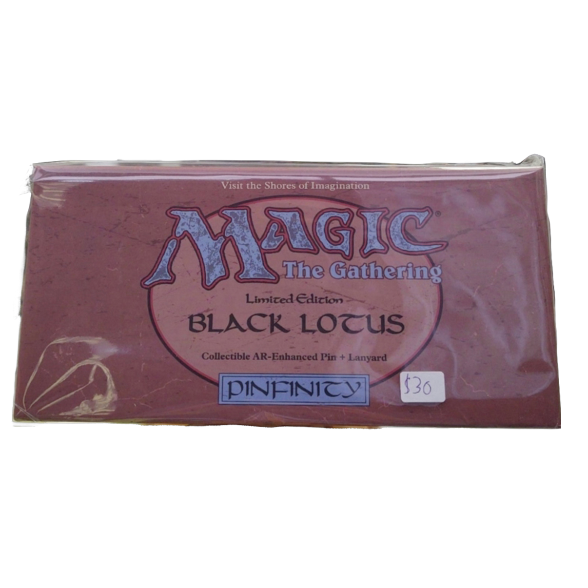 Collectible Pinfinity Black Lotus enamel pin, vibrant colors on durable metal, magic-themed accessory for gamers and fans