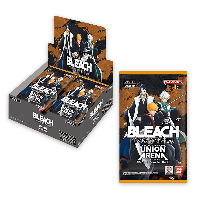 New Bleach Booster Box Union Arena, collectible card game pack, vibrant artwork, sealed package
