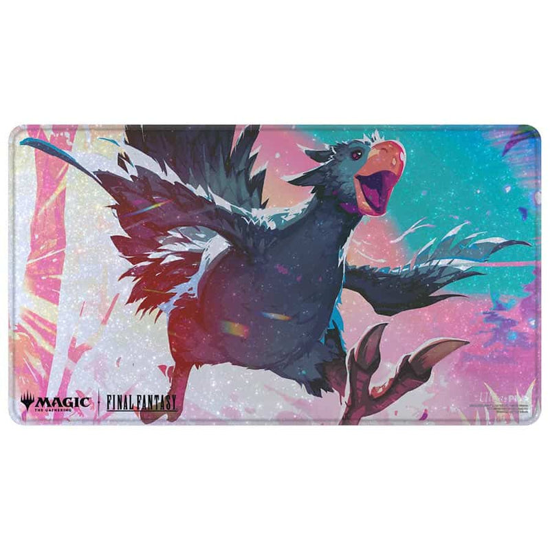 Ultra-Pro Playmat in vibrant red with non-slip rubber base, durable for competitive gaming, 24x14 inches