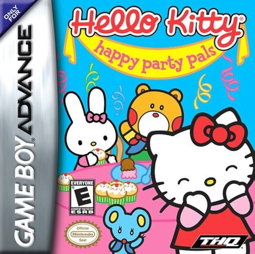 Hello Kitty Happy Party Pals GBA game, pink cartridge, family-friendly adventure, buy now