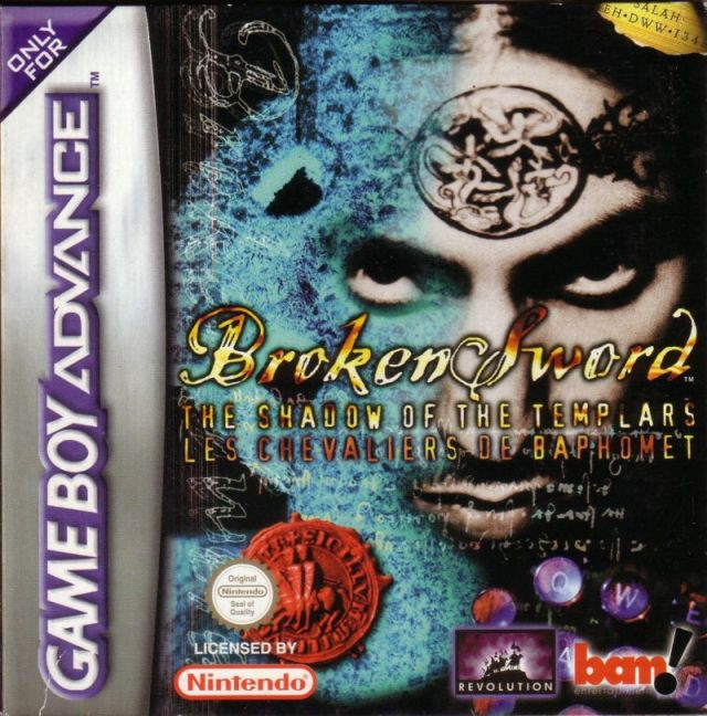 Broken Sword: The Shadow of the Templars on GBA - classic adventure game with puzzle-solving.