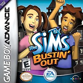 The Sims Busting Out GBA game cartridge, classic simulation for Game Boy Advance, vibrant cover art