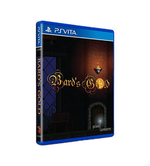Bard's Gold PS Vita game, retro-inspired platformer for handheld gaming, vibrant pixel graphics, challenging levels