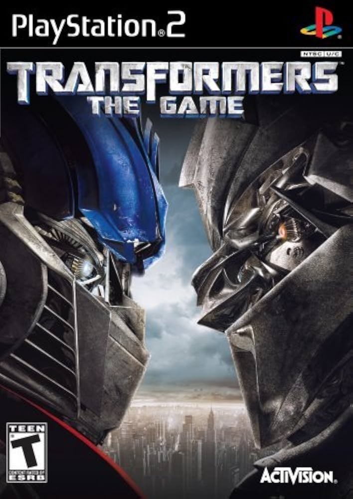 Transformers the Game for PS2 - action-packed video game featuring Autobots vs Decepticons.