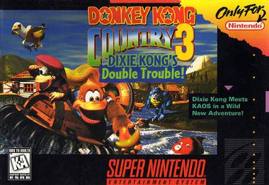 Donkey Kong Country 3: Trixie’s Double Trouble for SNES – classic 1990s platformer with vibrant cartridge art.