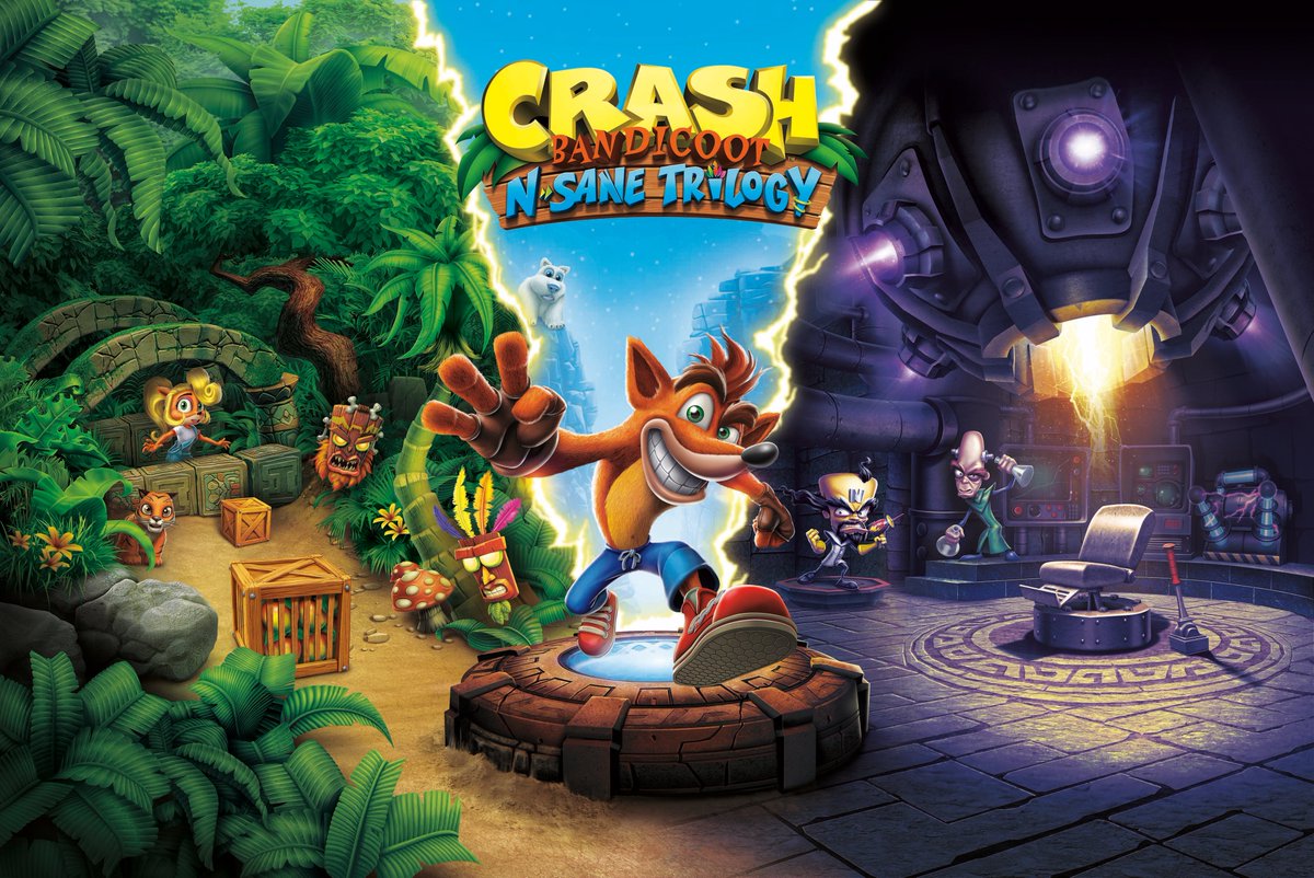 Crash Bandicoot N-Sane Trilogy PS4 game, vibrant 3D graphics, family-friendly platformer