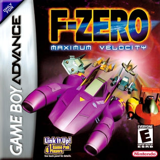 F-Zero Maximum Velocity GBA game cartridge, classic racing game for Game Boy Advance, vibrant cover art