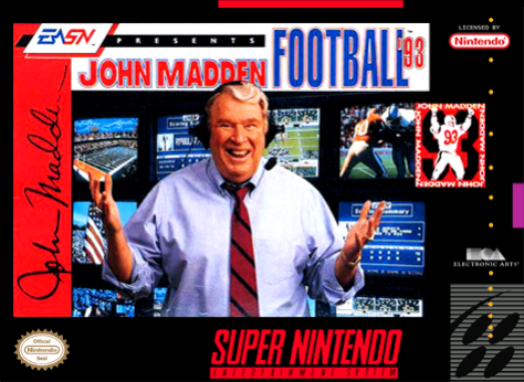 Ea Sports John Madden Football 93 SNES game cartridge, vintage sports simulation for Super Nintendo enthusiasts