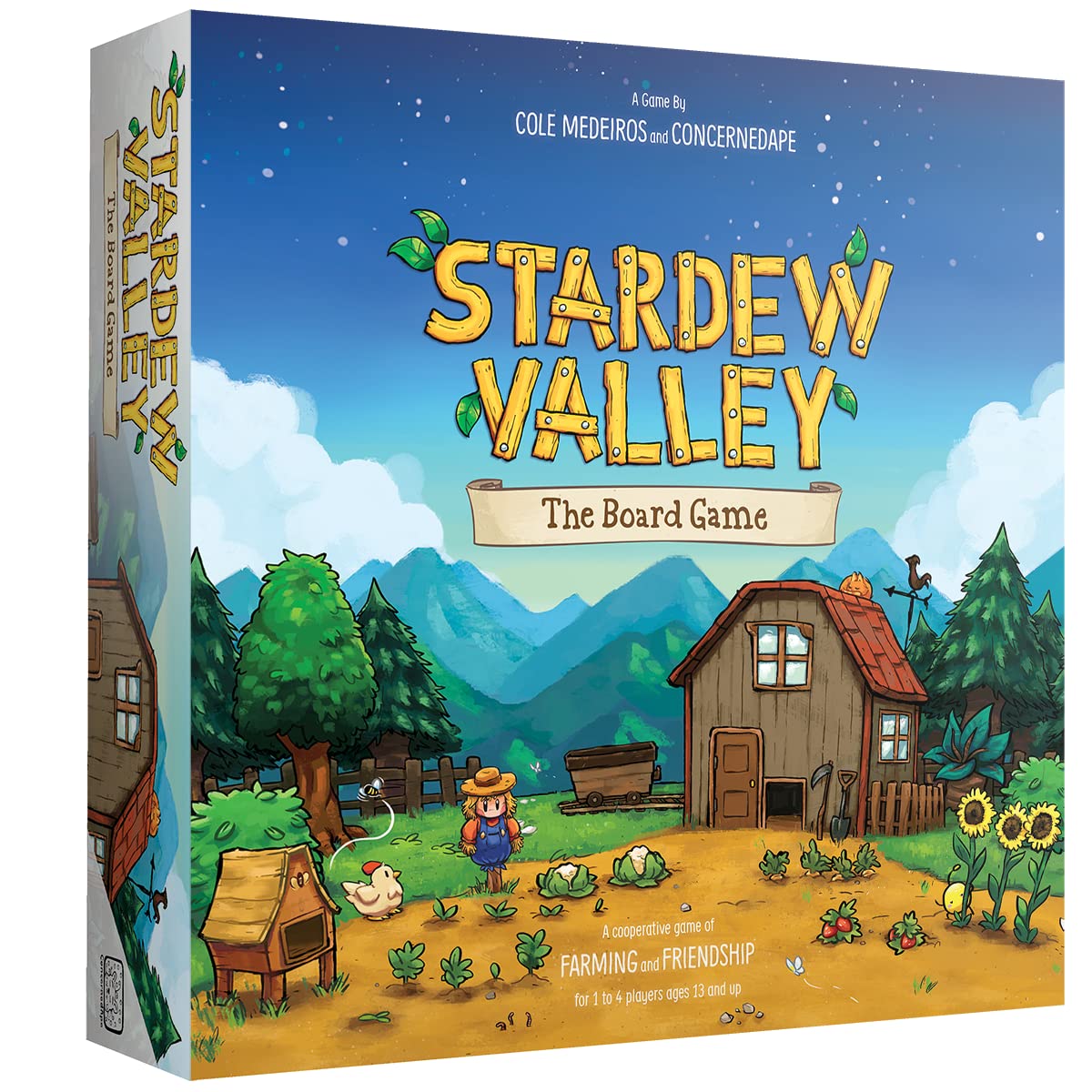 Stardew Valley board game, new edition - cooperative farming strategy tabletop game for families.