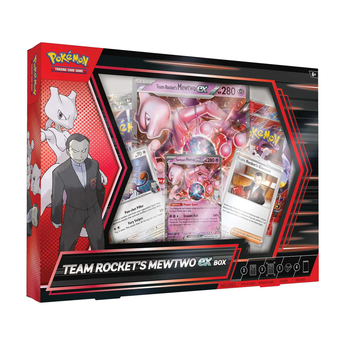 Buy new Team Rocket's Mewtwo Ex Box Pokemon set, featuring exclusive foil card, collector's items, and booster packs.
