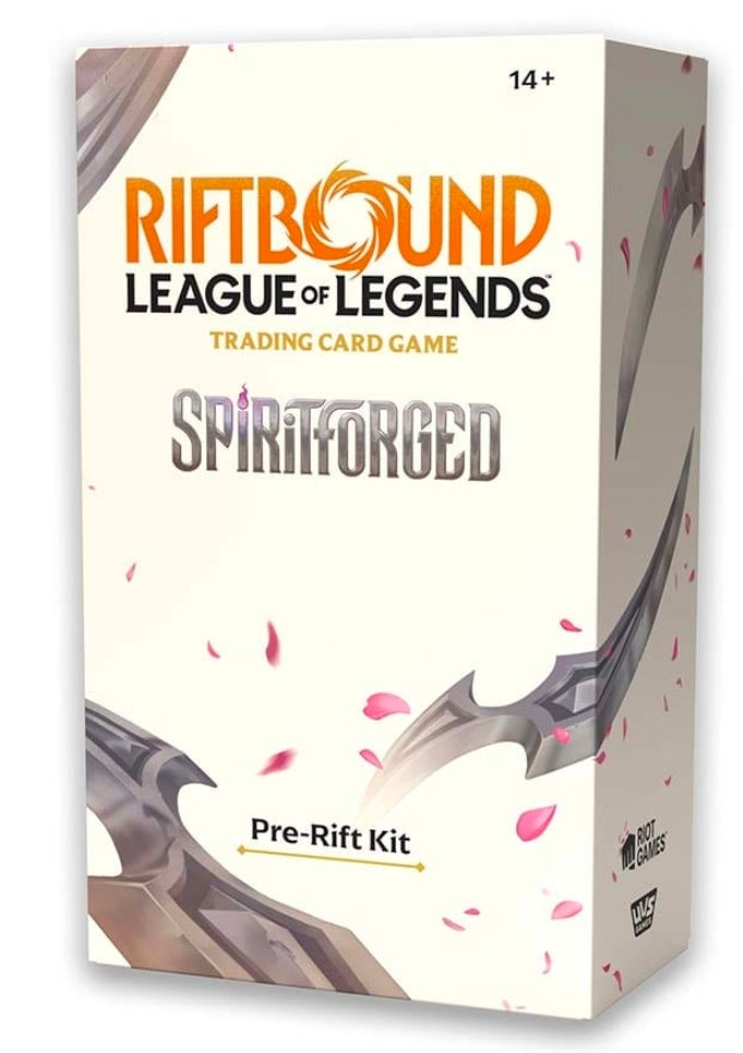 Spiritforged Prerelease Kit | Riftbound with exclusive foil promo cards, token sheet, deck box, and playmat.