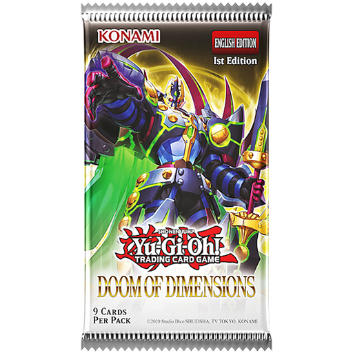 New Yugioh Doom Of Dimension Booster Pack, collectible card game, sealed pack