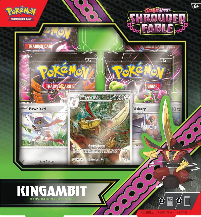 New Pokemon Shrouded Fabled Kingambit Collection, exclusive trading card set, vibrant artwork, collector's edition