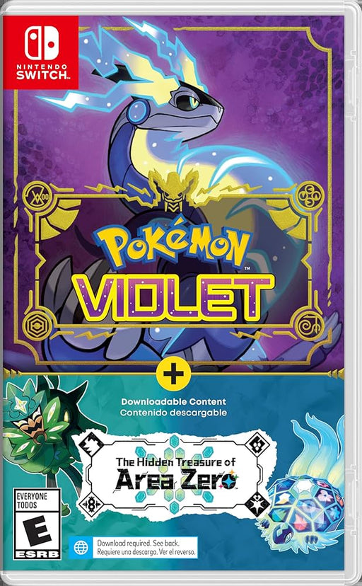 Pokemon Violet + Area Zero exclusive bundle, featuring legendary Sprigatito in action, digital download edition