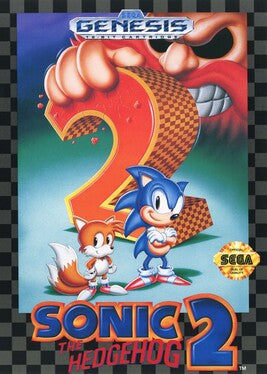 Sonic The Hedgehog 2 Sega video game, classic 16-bit platformer for Genesis, vibrant graphics & fast-paced action.