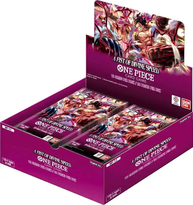 One Piece Op11 A Fist Of Divine Speed Booster Box, new collectible card game, anime-themed pack