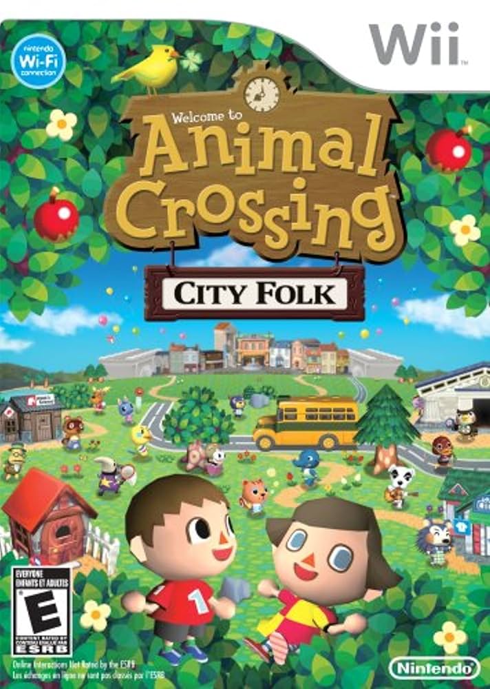 Animal Crossing: City Folk for Wii, family-friendly simulation game with vibrant graphics and engaging gameplay