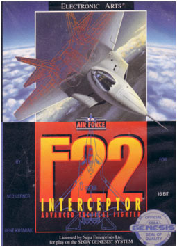 F22 Interceptor Advance Tactical Fighter Sega Genesis, vintage combat flight sim game cartridge, 90s nostalgia gaming