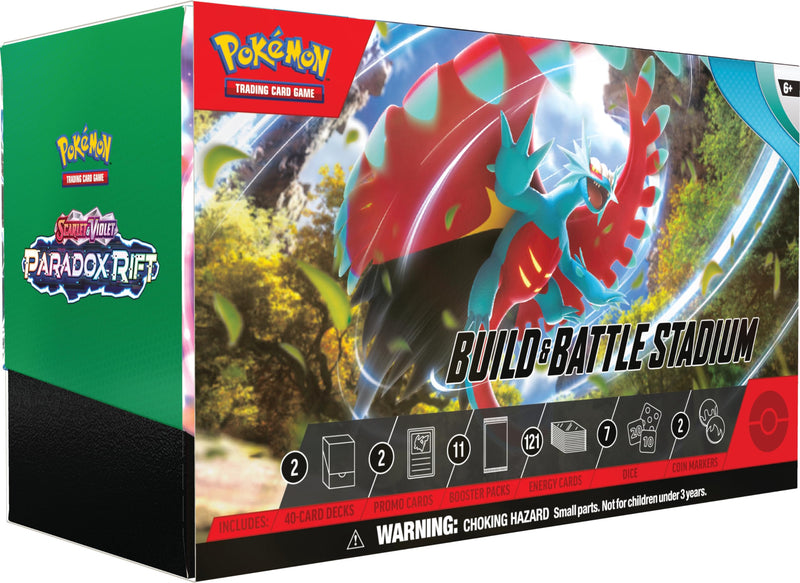 Buy now Paradox Rift Build & Battle Stadium Pokemon set, new interactive game for kids, collector's edition