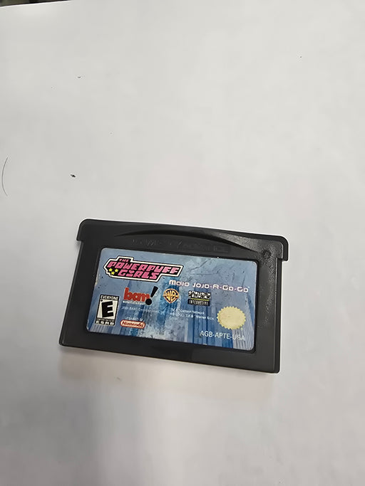 The PowerPuff Girls Mojo JoJo-A-Go-Go GBA game cartridge, vintage pink action-adventure for kids