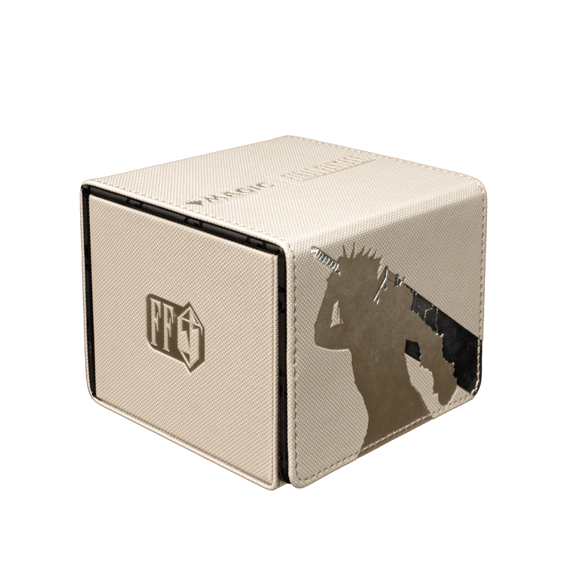 Black Official Alcove Flip 100 Card Deck Box, Leatherette Material, Secure Magnetic Closure for Card Gamers