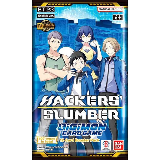 Buy new Bt23 Hacker Slumber Booster Pack for Digimon TCG, featuring rare cards and exclusive artwork.