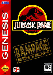 Jurassic Park Rampage Edition Sega Genesis vintage game cartridge, collectible 90s nostalgia, action-packed adventure