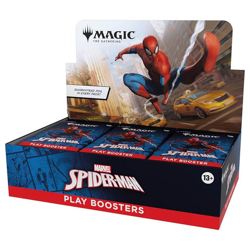 Spiderman Booster Box Play Magic collectible card game, vibrant artwork, for fans & collectors