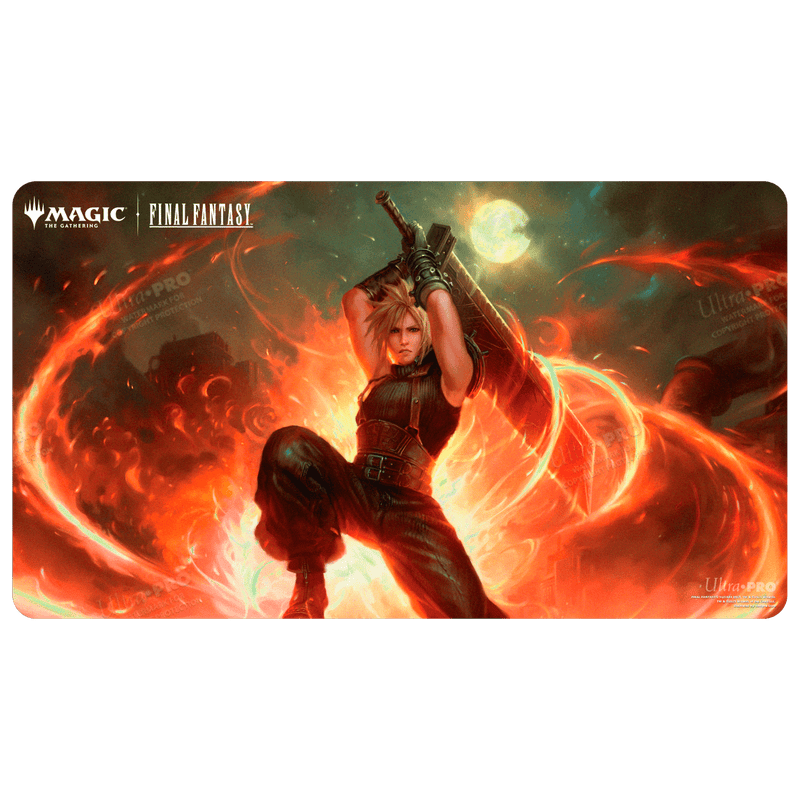 Ultra-Pro Playmat in vibrant red with non-slip rubber base, durable for competitive gaming, 24x14 inches