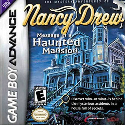 Nancy Drew: Message in a Haunted Mansion for GBA - classic mystery adventure game cartridge.