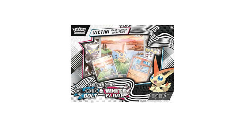 New Black Bolt/White Flare Victini Illustration Collection, Pokemon themed, exclusive art set, vibrant colors