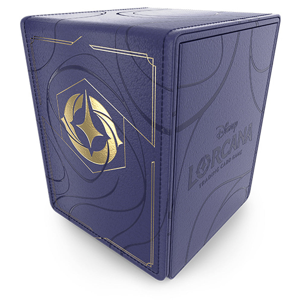 Buy Lorcana Official Premium Deck Box | New, durable black leather, compact size for card gamers, secure storage solution