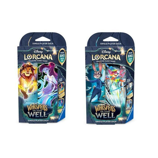 New Lorcana Whispers In The Well Starter Decks, exclusive collectible card game, vibrant artwork, for strategic play enthu...