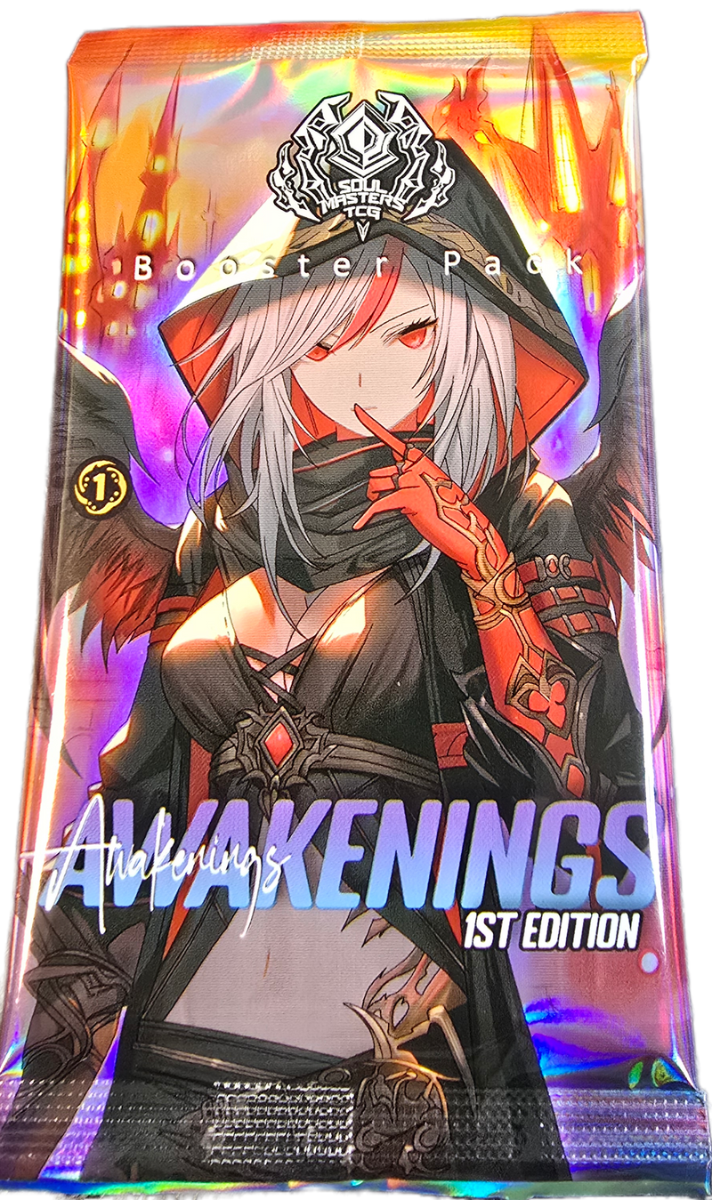 Soulmasters TCG Awakenings 1st Edition Booster Pack, new collectible card game pack, sealed and rare