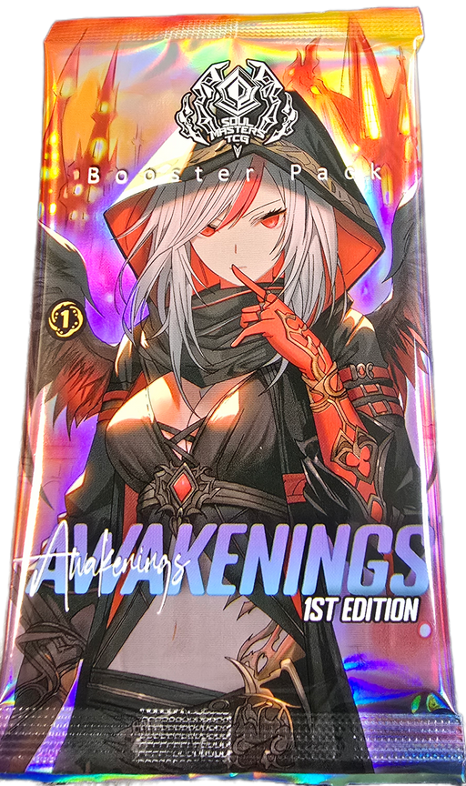 Soulmasters TCG Awakenings 1st Edition Booster Pack, new collectible card game pack, sealed and rare