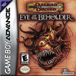 Dungeons & Dragons Eye of the Beholder GBA game cartridge, fantasy RPG for Game Boy Advance, collectible edition